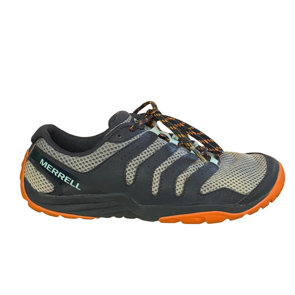 Merrell Barefoot Cross Glove Womens Grey Orange 7.5 Trail Running Shoes